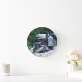 Zware transportwandklok met blauw vrachtwagen ronde klok (Huis)