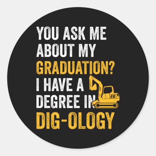 Zware Uitrusting Operator Pun Graafwerktuig Operat Ronde Sticker (Voorkant)