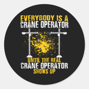 Zware Uitrusting Operator Vlagkranen Kraan Operato Ronde Sticker