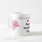 Zware Valentijnsdag roze hartslag puls Koffiemok (Voorkant links)