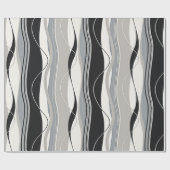 Zware verticale strepen zwart grijs en wit cadeaupapier (Vlak)