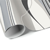 Zware verticale strepen zwart grijs en wit cadeaupapier (Rol Hoek)