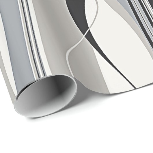 Zware verticale strepen zwart grijs en wit cadeaupapier (Rol Hoek)