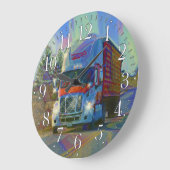 Zware Vervoer Rode Truck Muur Klok (Hoek)