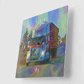 Zware Vervoer Rode Truck Muur Klok (Hoek)