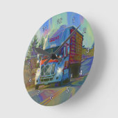 Zware Vervoer Rode Truck Muur Klok (Hoek)