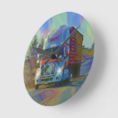 Zware Vervoer Rode Truck Muur Klok (Hoek)