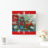 Zware Vervoer Rode Truck Muur Klok (Huis)