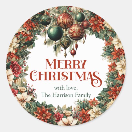 Zware Victoriaans weelderige krans sierballen Ronde Sticker (Voorkant)