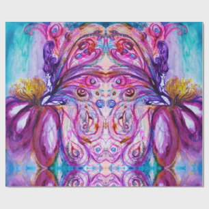 ZWARE VLOERVRIJ PINK PAARSE BLAUWWINGEN CADEAUPAPIER