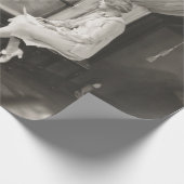 Zware vrouw die uit de raam1940 staart, vrouw, vin cadeaupapier (Hoek)