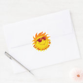 Zware zomerzon ronde sticker (Envelop)