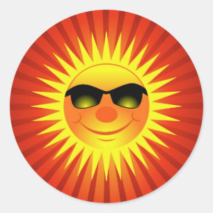 Zware zomerzon ronde sticker