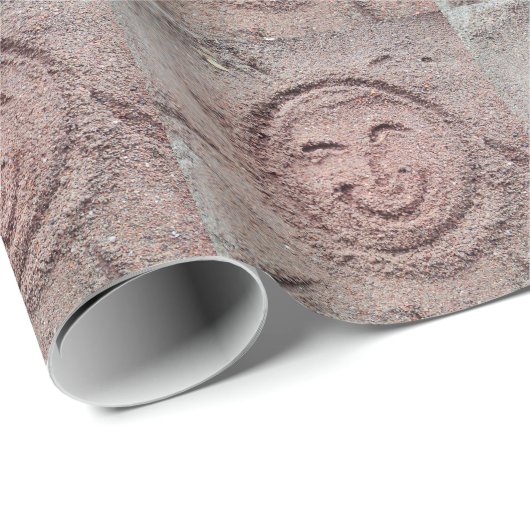 Zware zon, zand Emoticon, Summer Emoji Cadeaupapier (Rol Hoek)