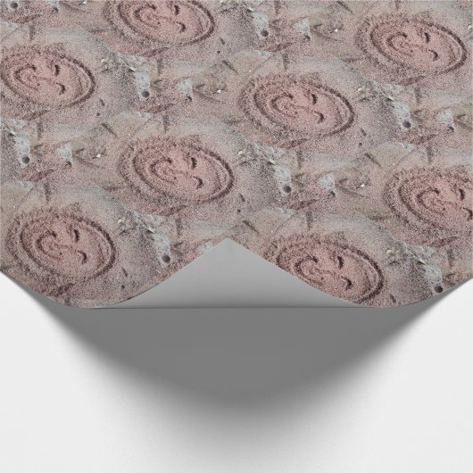 Zware zon, zand Emoticon, Summer Emoji Cadeaupapier (Hoek)