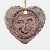 Zware zon, zand Emoticon, Summer Emoji Keramisch Ornament (Voorkant)