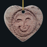 Zware zon, zand Emoticon, Summer Emoji Keramisch Ornament<br><div class="desc">Zware zon,  zand Emoticon,  Summer Emoji</div>