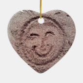 Zware zon, zand Emoticon, Summer Emoji Keramisch Ornament (Achterkant)