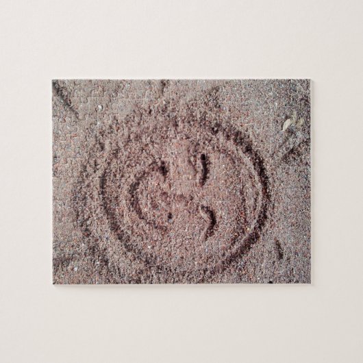 Zware zon, zand Emoticon, Summer Emoji Legpuzzel (Horizontaal)