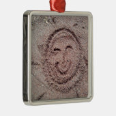 Zware zon, zand Emoticon, Summer Emoji Metalen Ornament (Rechts)