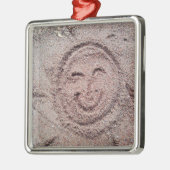 Zware zon, zand Emoticon, Summer Emoji Metalen Ornament (Links)