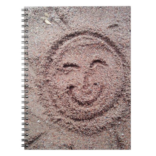 Zware zon, zand Emoticon, Summer Emoji Notitieboek (Voorkant)