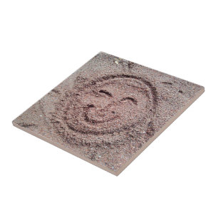 Zware zon, zand Emoticon, Summer Emoji Tegeltje