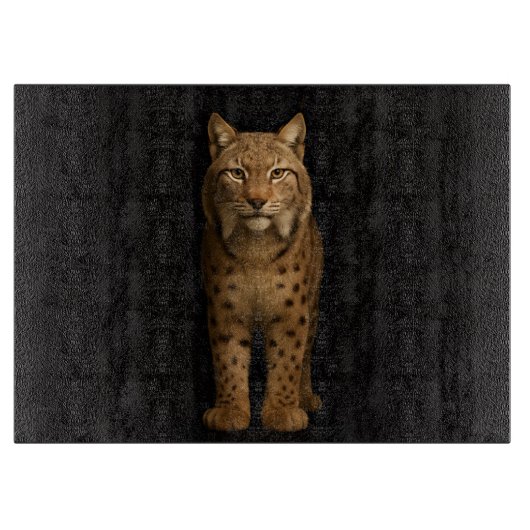 Zwarl 4 Luxe glazen bord Silent Lynx Snijplank (Voorkant)