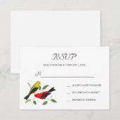 Zwarlakvogel Kunst Trouw RSVP Briefkaart (Voorkant / Achterkant)