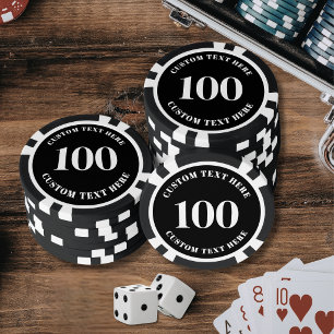 Zwart 100 Genummerd Poker Chips