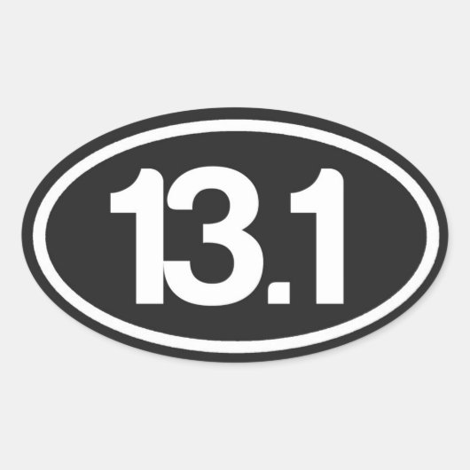 Zwart 13,1 Sticker (halve marathon Sticker) (Voorkant)