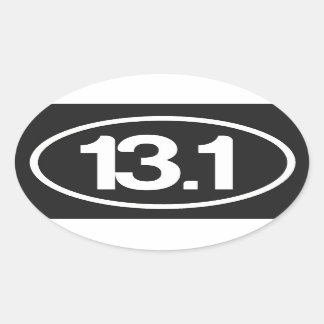 Zwart 13,1 Sticker (halve marathon Sticker)