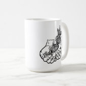 Zwart 15 oz Ringer Mok (Voorkant rechts)