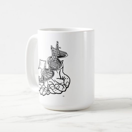 Zwart 15 oz Ringer Mok (Voorkant links)