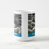 Zwart 1957 Chevy Car, naam/bericht, uw foto/kunst Koffiemok (Center)