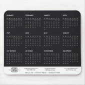Zwart 2024 Kalender Initialen Monogram Muismat (Voorkant)