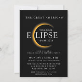 Zwart 2024 Totaal Zonneverduistering Bezichtigings Kaart (Voorkant)