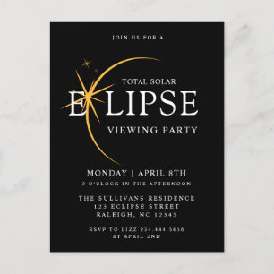 Zwart 2024 Totale Zonsverduistering Bekijken Parti Briefkaart