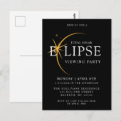 Zwart 2024 Totale Zonsverduistering Bekijken Parti Briefkaart (Voorkant / Achterkant)