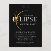 Zwart 2024 Totale Zonsverduistering Bekijken Parti Briefkaart (Voorkant)