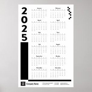 Zwart 2025 Corporate Wall Calendar Poster