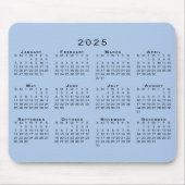 Zwart 2025 Kalender op  Achtergrond Muismat (Voorkant)