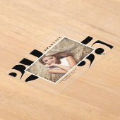 Zwart 2025 Vetgedrukte Typografie Foto Afstuderen Acryl Uitnodigingen (Laagn)