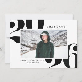 Zwart 2026 Krachtig Lettertype Foto Afstuderen Aankondiging