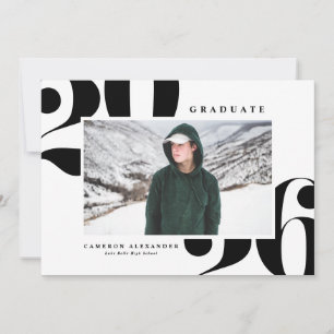 Zwart 2026 Krachtig Lettertype Foto Afstuderen Aankondiging