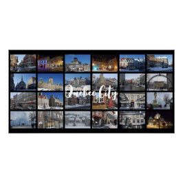 Zwart 24 foto-collageraster op maat voor reizen perfect poster