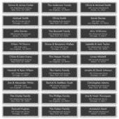 Zwart 27 Aangepaste Gastnamen Adres Trouwlabels Sticker (Voorkant)