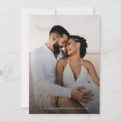 Zwart 2 Foto Bruiloft Bewaar de Datum met Website Kaart (Achterkant)