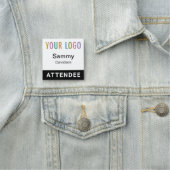 Zwart 2x2 Attendee Badge Event Logo Pin of Magnet (In situ)