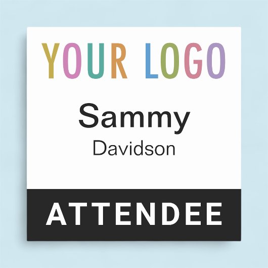 Zwart 2x2 Attendee Badge Event Logo Pin of Magnet